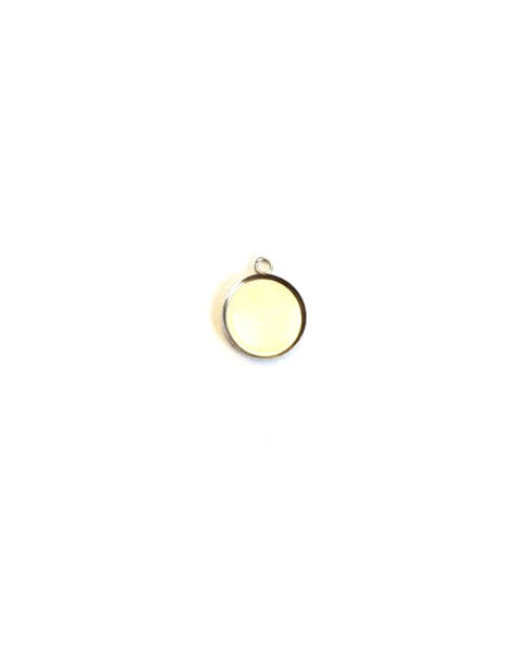 Pendentif pour cabochon acier inox argenté 304 - 12 mm