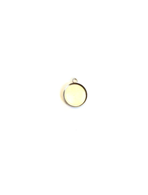 Pendentif pour cabochon acier inox argenté 304 - 12 mm