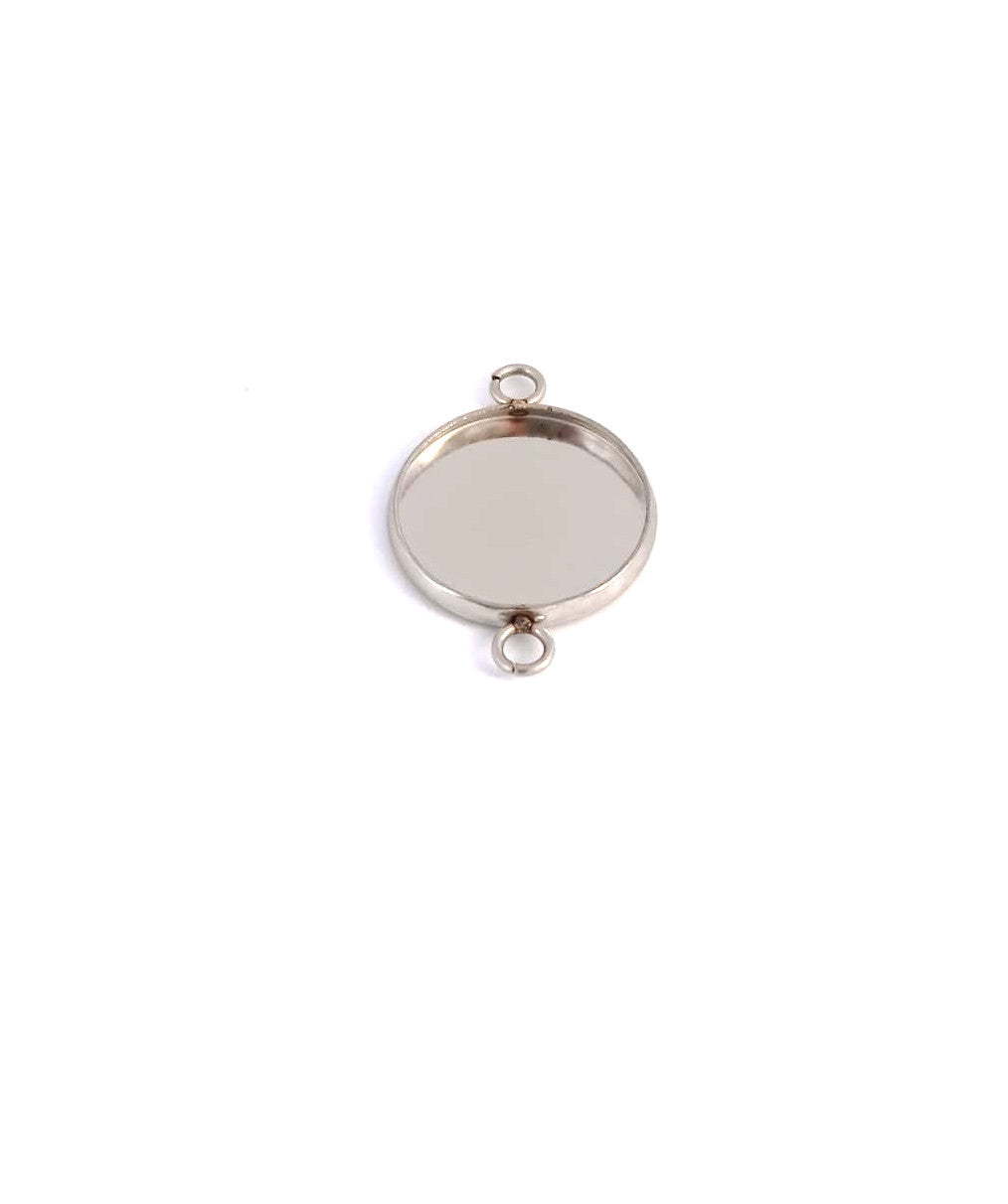 Intercalaire pour cabochon acier inox argenté 304 - 14 mm