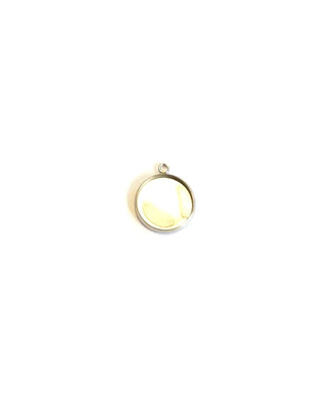 Pendentif pour cabochon acier inox argenté 304 - 14 mm
