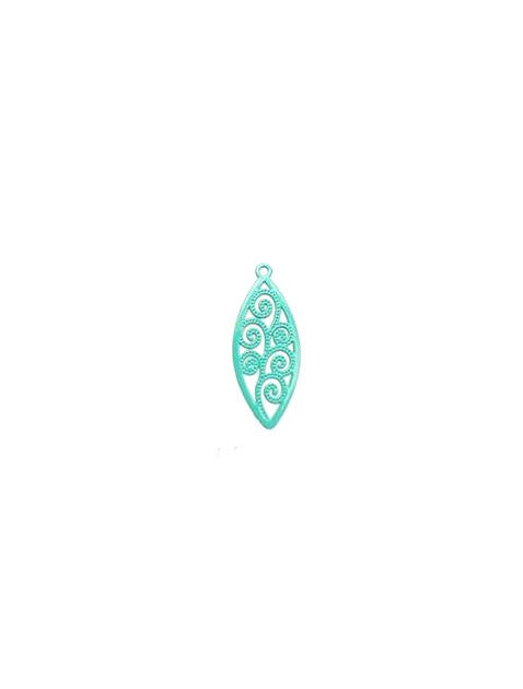 Breloque filigrane navette - 20x8 mm