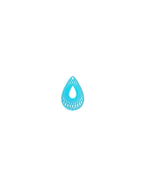 Breloque filigrane goutte - 19x12 mm