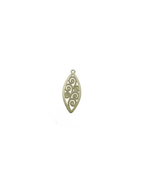 Breloque filigrane navette - 20x8 mm