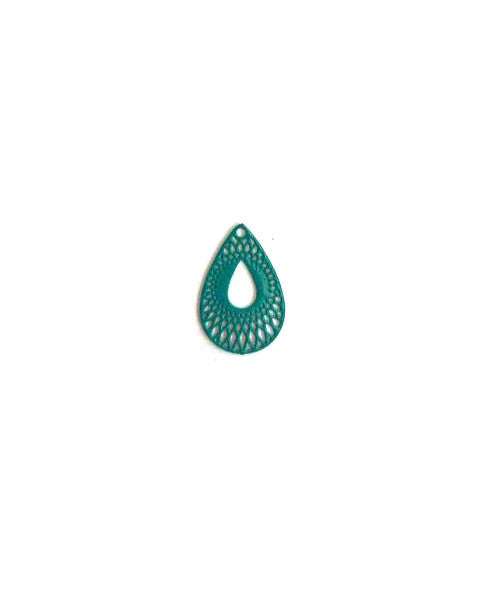 Breloque filigrane goutte - 19x12 mm