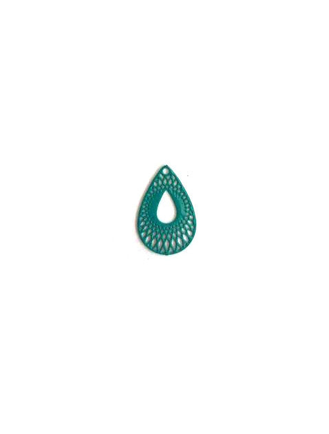Breloque filigrane goutte - 19x12 mm