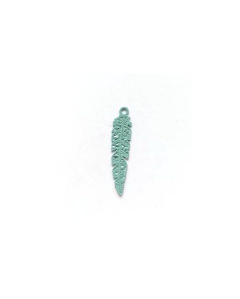 Breloque filigrane plume - 21x5 mm