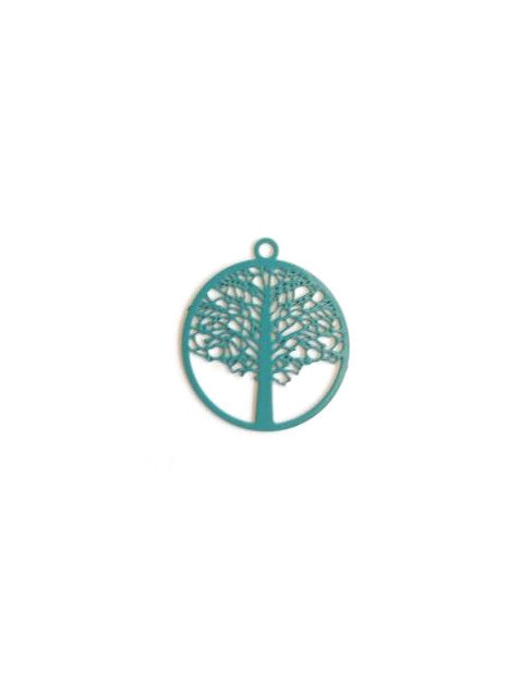 Estampe filigrane ronde, arbre de vie - 21x18 mm