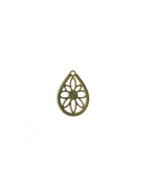 Breloque filigrane goutte - 16x12 mm