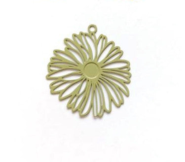 Estampe filigrane fleur - 26x25 mm