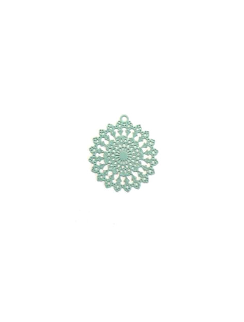 Breloque filigrane rosace - 22x20 mm