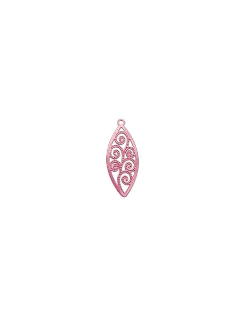 Breloque filigrane navette - 20x8 mm
