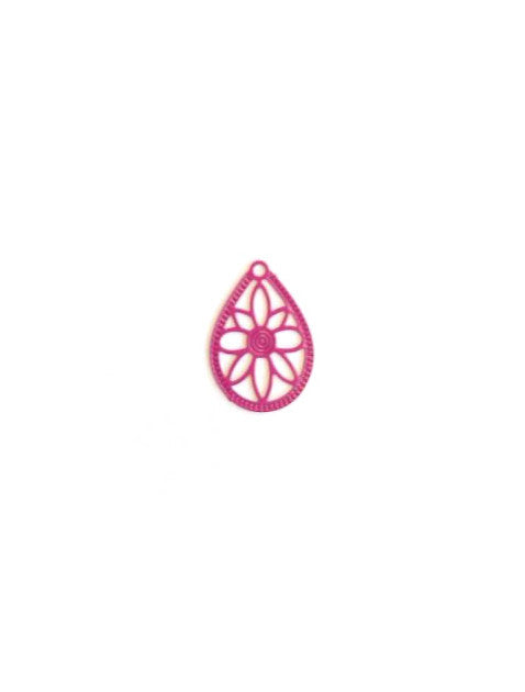 Breloque filigrane goutte - 16x12 mm