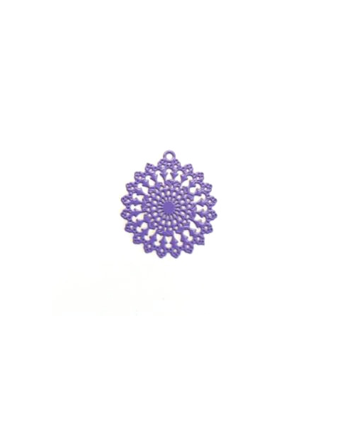 Breloque filigrane rosace - 22x20 mm