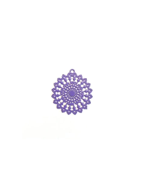 Breloque filigrane rosace - 22x20 mm