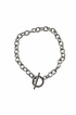 perlesetcreationbijoux - bracelet maille ovale avec fermoir T en acier inoxydable argenté