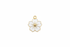 perlesetcreationbijoux - breloque fleur émaillée 20x17 mm, base métal doré et blanc