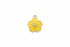 perlesetcreationbijoux - breloque fleur émaillée 20x17 mm, base métal doré et jaune