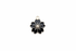 perlesetcreationbijoux - breloque fleur émaillée 20x17 mm, base métal doré et noir
