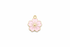 perlesetcreationbijoux - breloque fleur émaillée 20x17 mm, base métal doré et rose