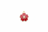 perlesetcreationbijoux - breloque fleur émaillée 20x17 mm, base métal doré et rouge