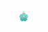 perlesetcreationbijoux - breloque fleur émaillée 20x17 mm, base métal doré et turquoise
