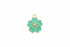 perlesetcreationbijoux - breloque fleur émaillée 20x17 mm, base métal doré et vert