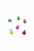 Breloques boules émail multicolores fond blanc