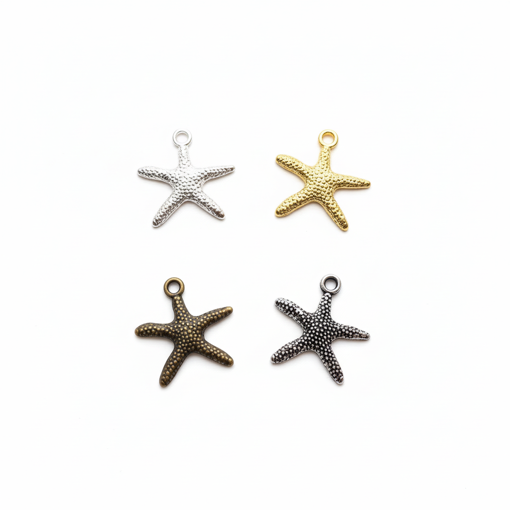 Breloques étoile de mer fond blanc pur