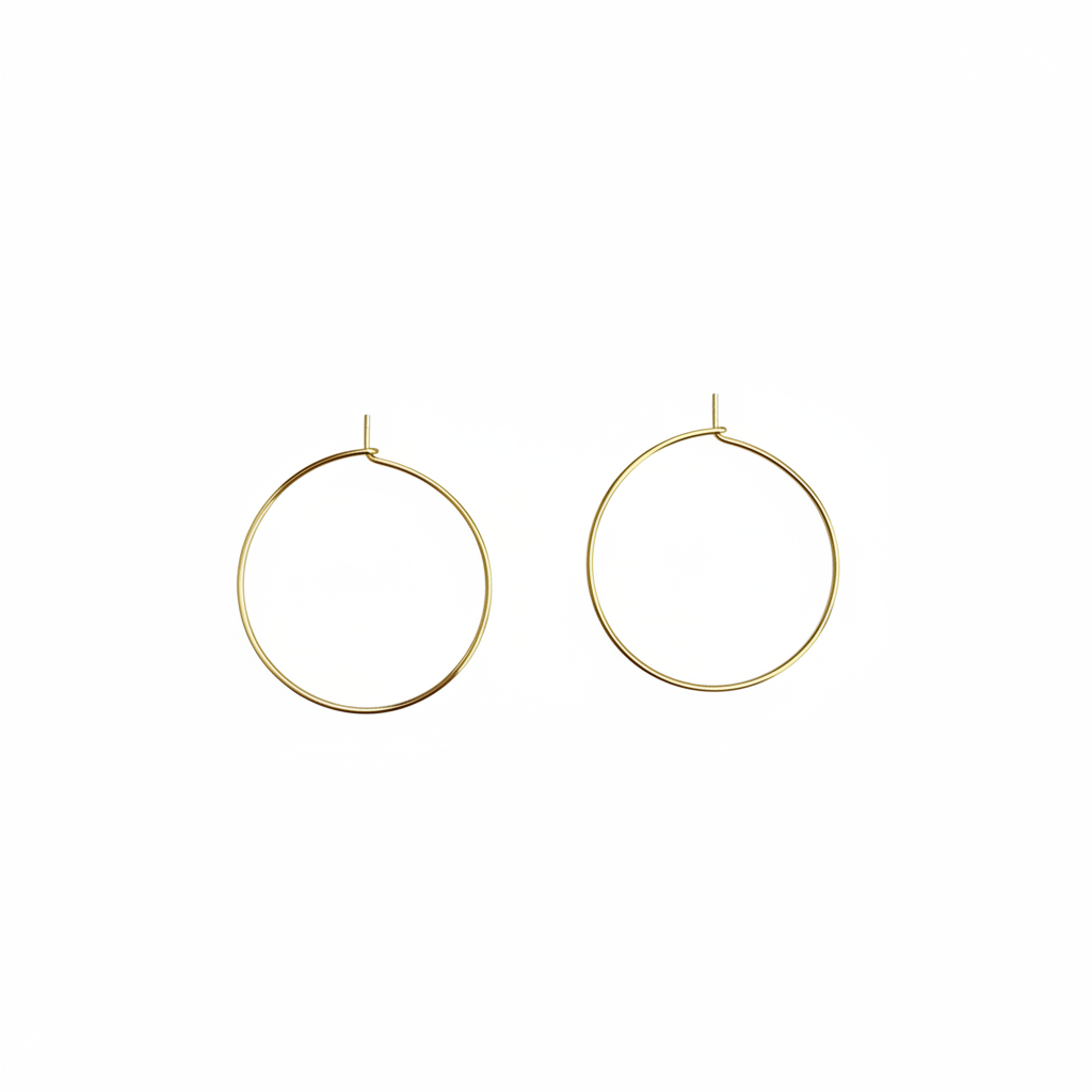 perlesetcreationbijoux - creoles fines à décorer cier inoxydable 316 doré 25 mm