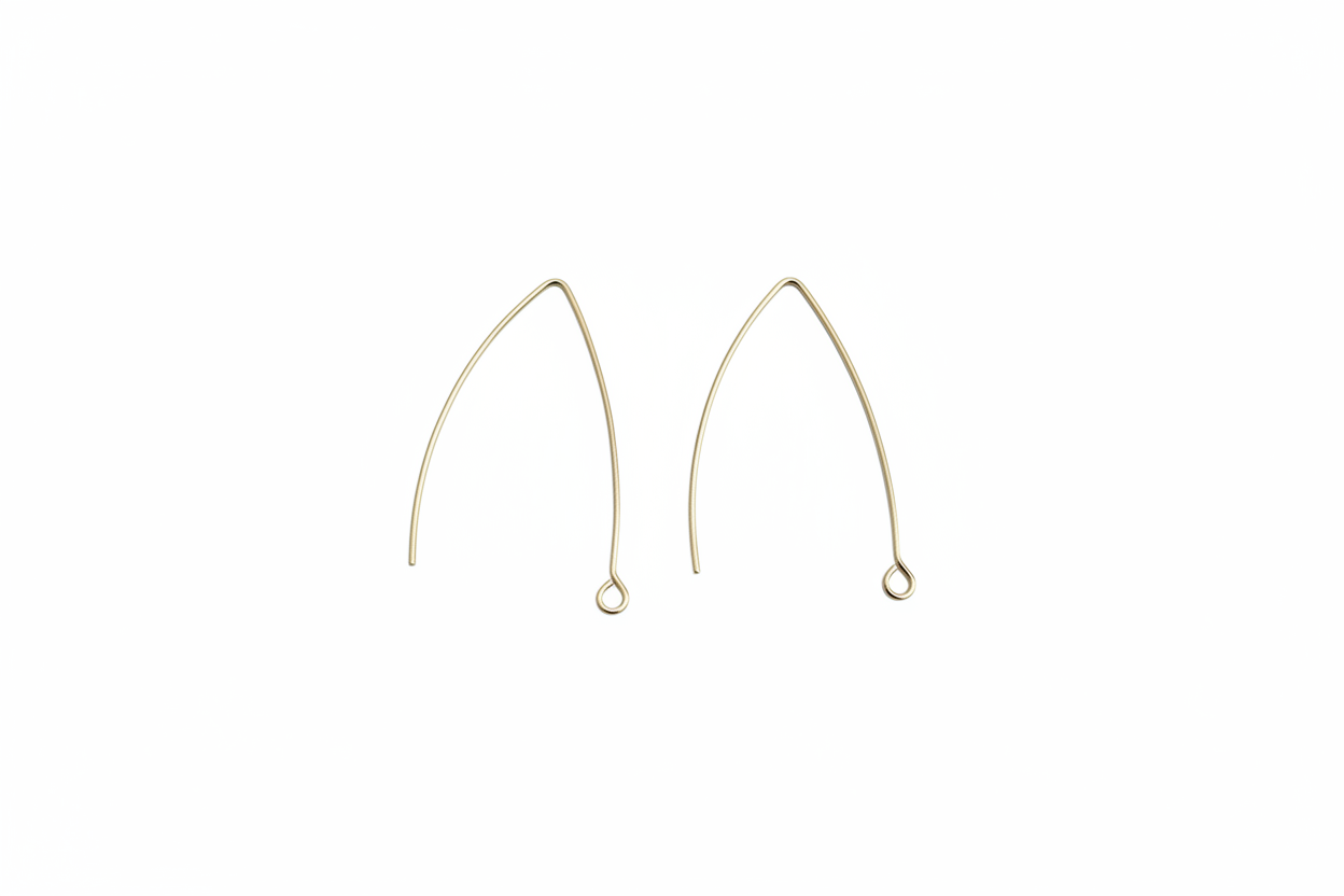 perlesetcreationbijoux - crochets d'oreilles larges acier inoxydable 304 doré PVD 41x22 mm