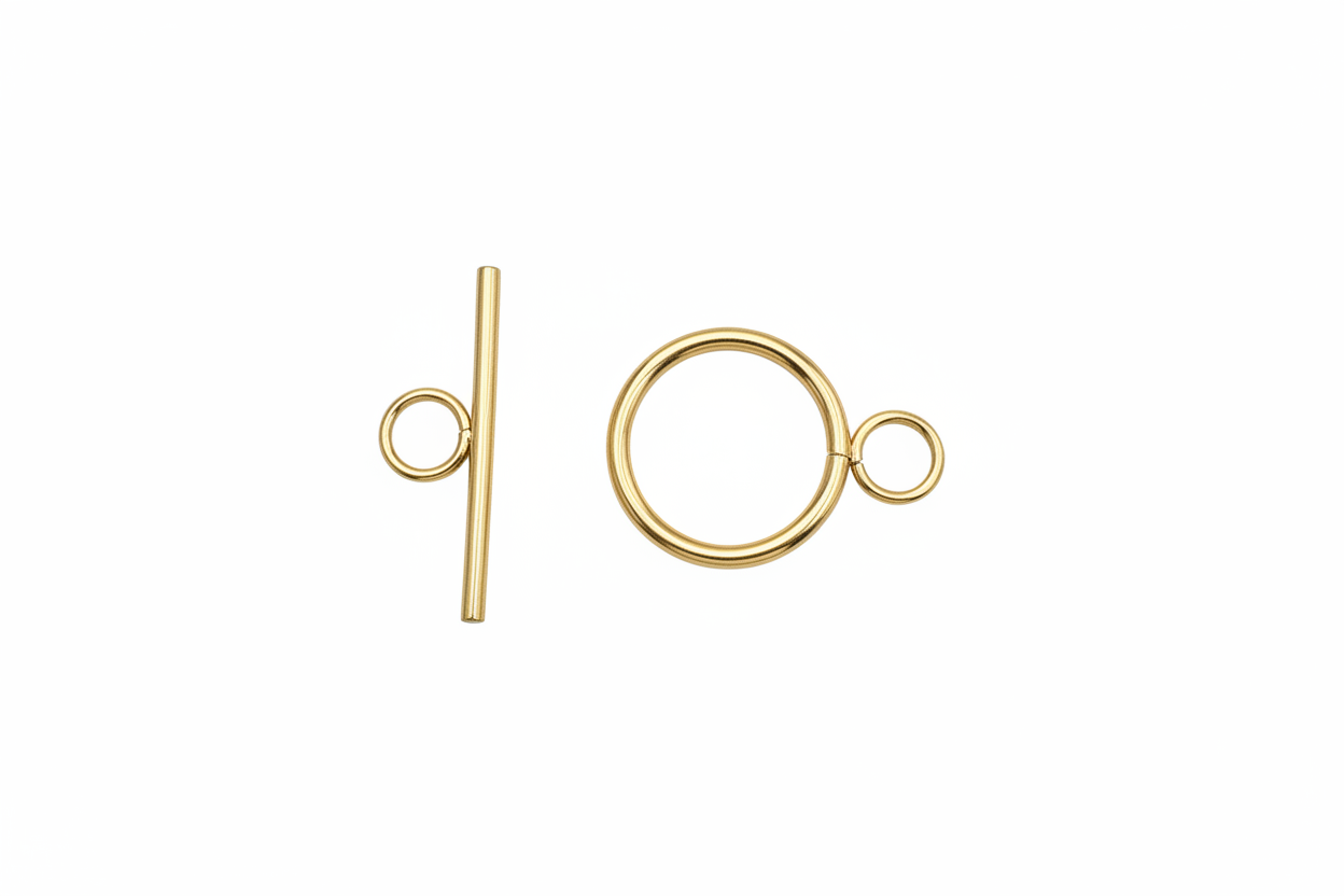 perlesetcreationbijoux - fermoir T en acier inoxydable doré PVD de 20 mm