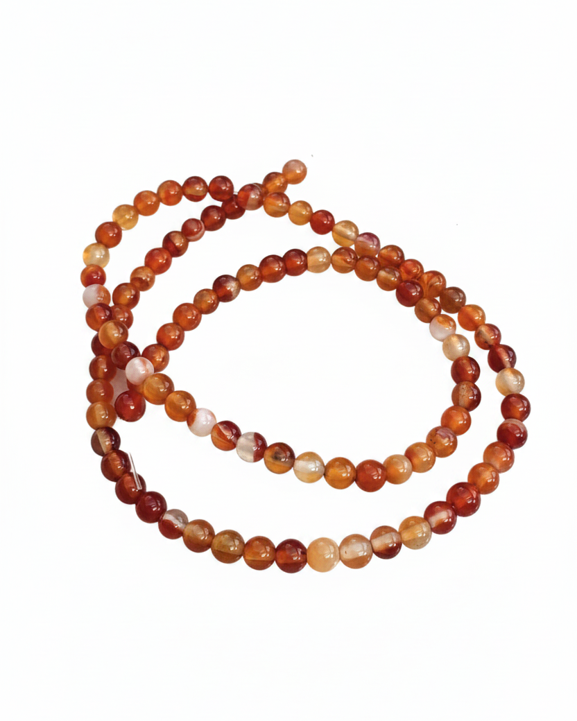 perlesetcreationbijoux - perles rondes en cornaline naturelle 4 mm