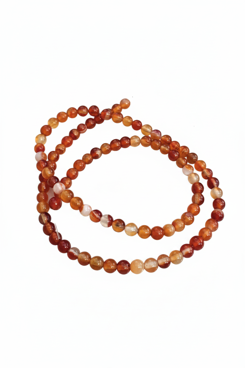 perlesetcreationbijoux - perles rondes en cornaline naturelle 4 mm