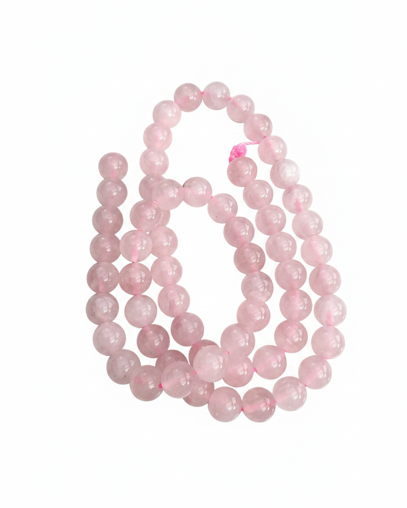 perlesetcreationbijoux - perles rondes en quartz rose naturel de madagascar 6 mm