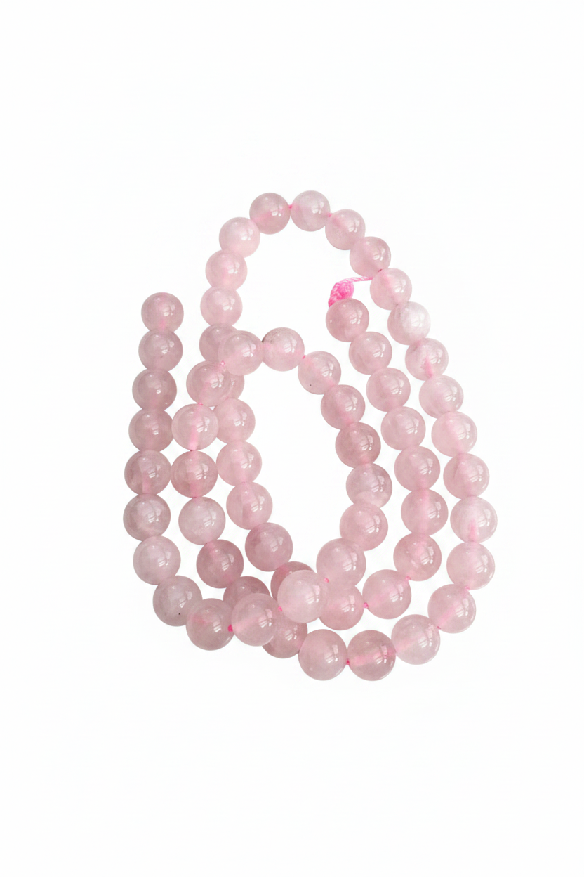 perlesetcreationbijoux - perles rondes en quartz rose naturel de madagascar 6 mm