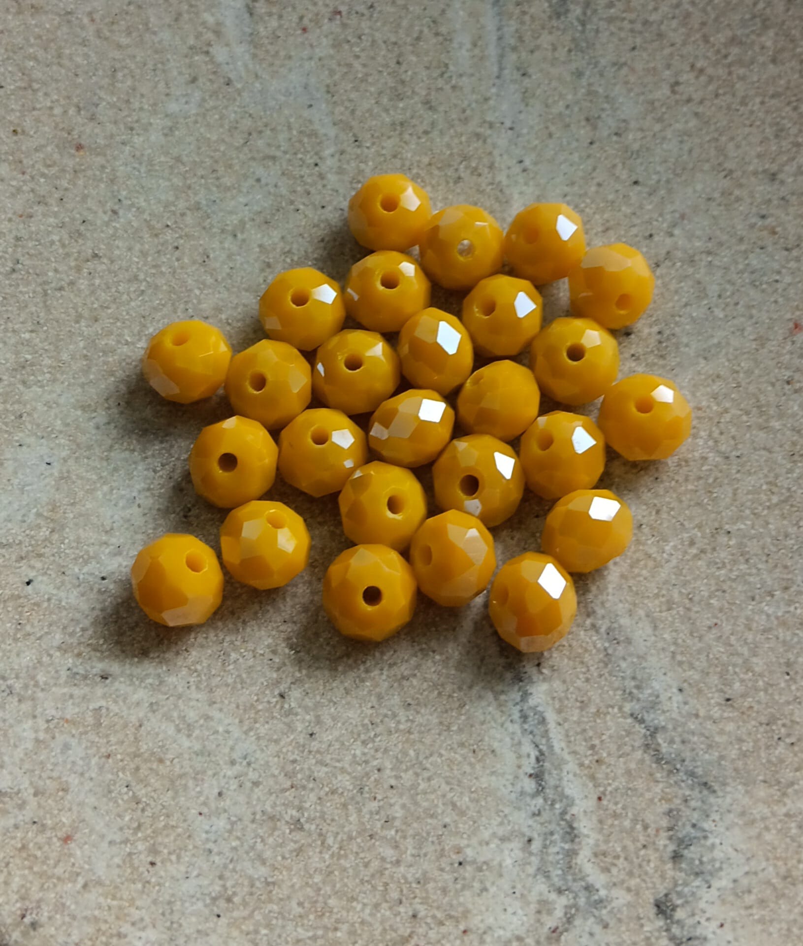 Perles rondelles à facettes en verre - 8x6 mm