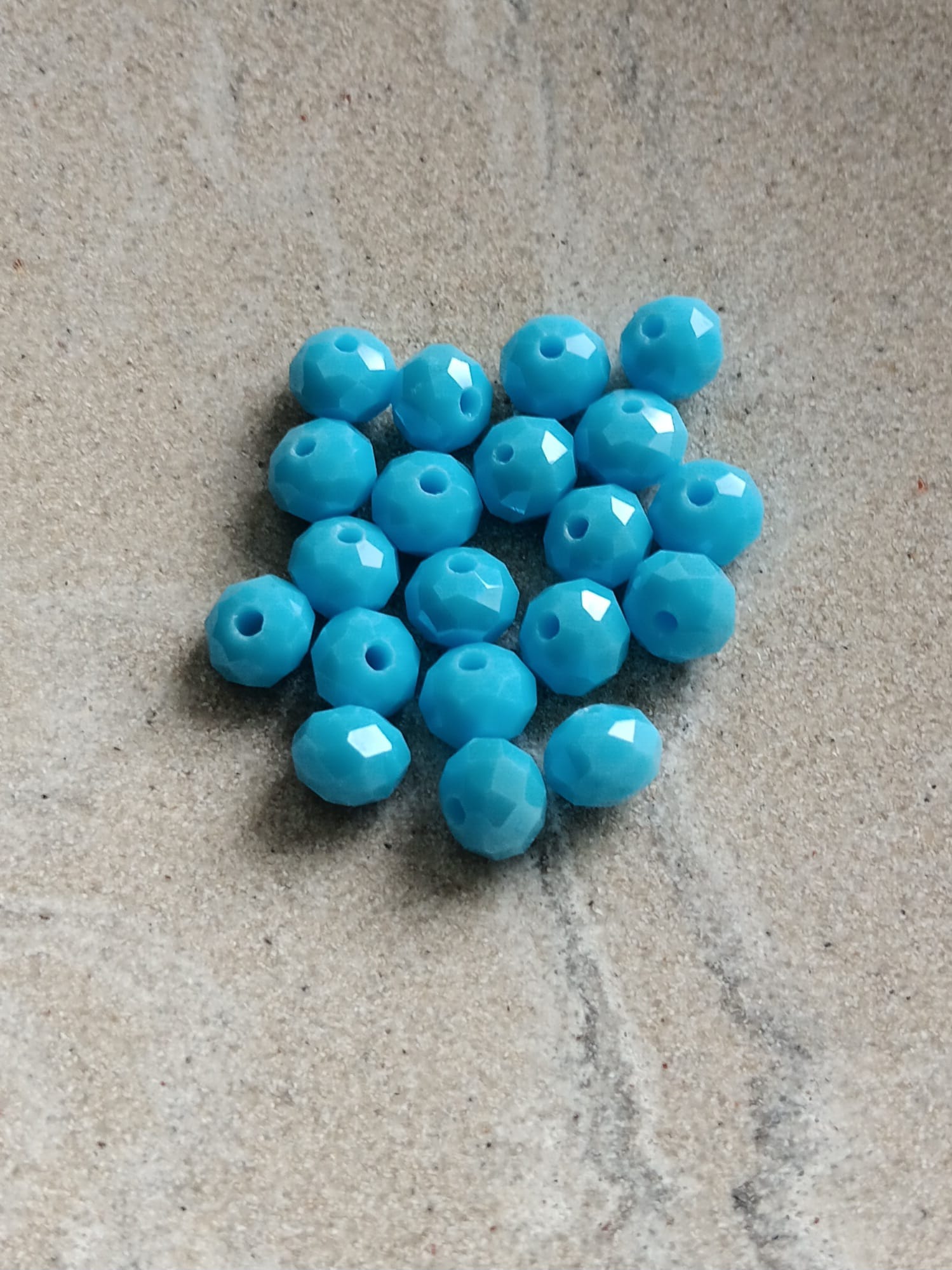 Perles rondelles à facettes en verre - 8x6 mm