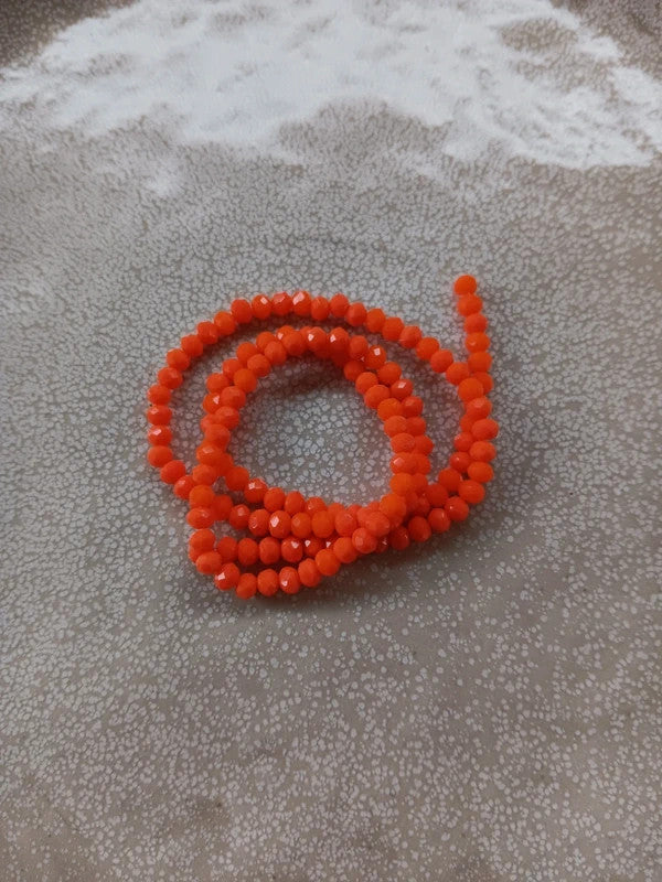 Fil de perles rondelles à facettes en verre - 4x3 mm - 130 perles