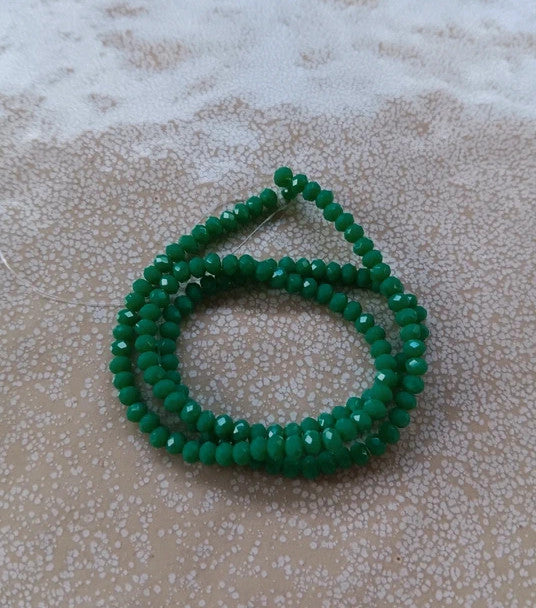 Fil de perles rondelles à facettes en verre - 3x2 mm - 130 perles