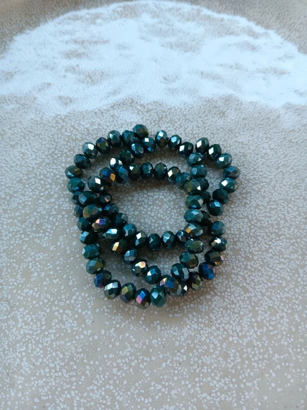 perlesetcreationbijoux - fil de perles rondelles à facettes en verre 6x4 mm vertes