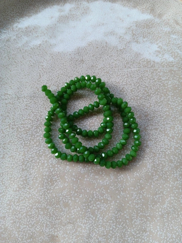 Fil de perles rondelles à facettes en verre - 4x3 mm - 130 perles