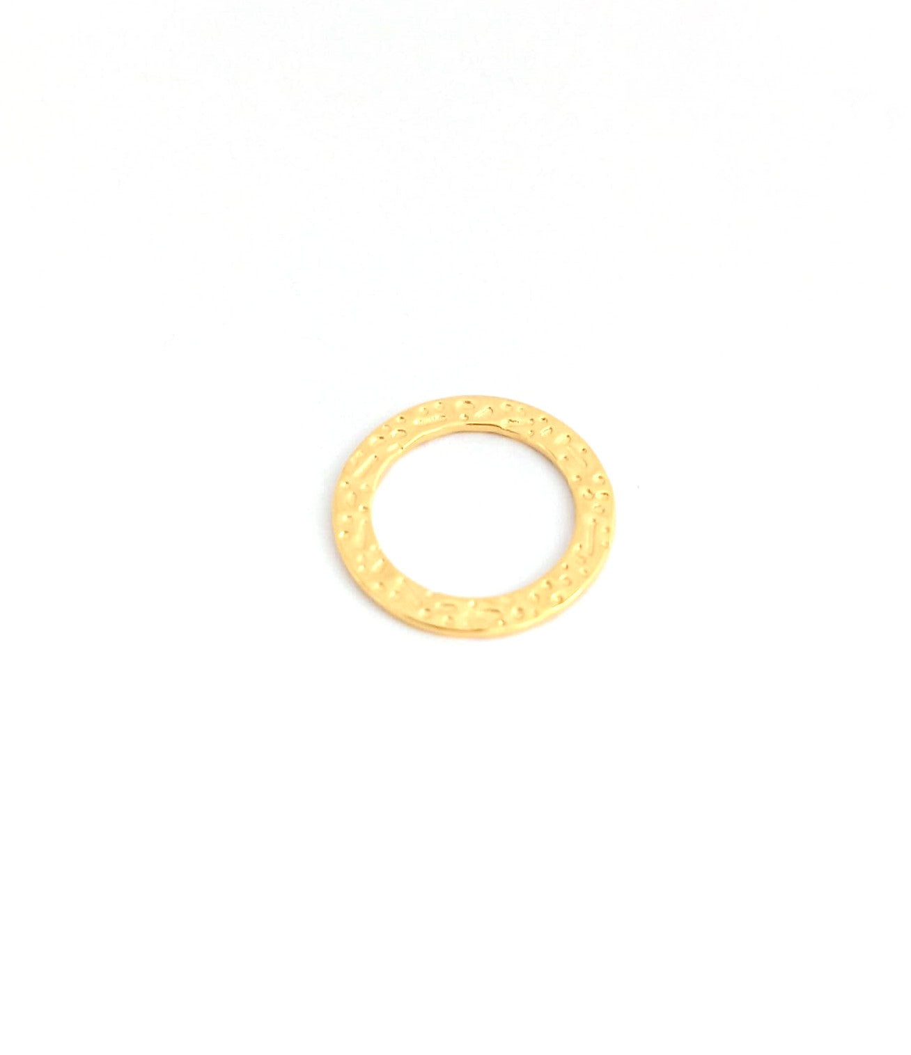 Anneau intercalaire doré martelé acier inox 304 - 15mm