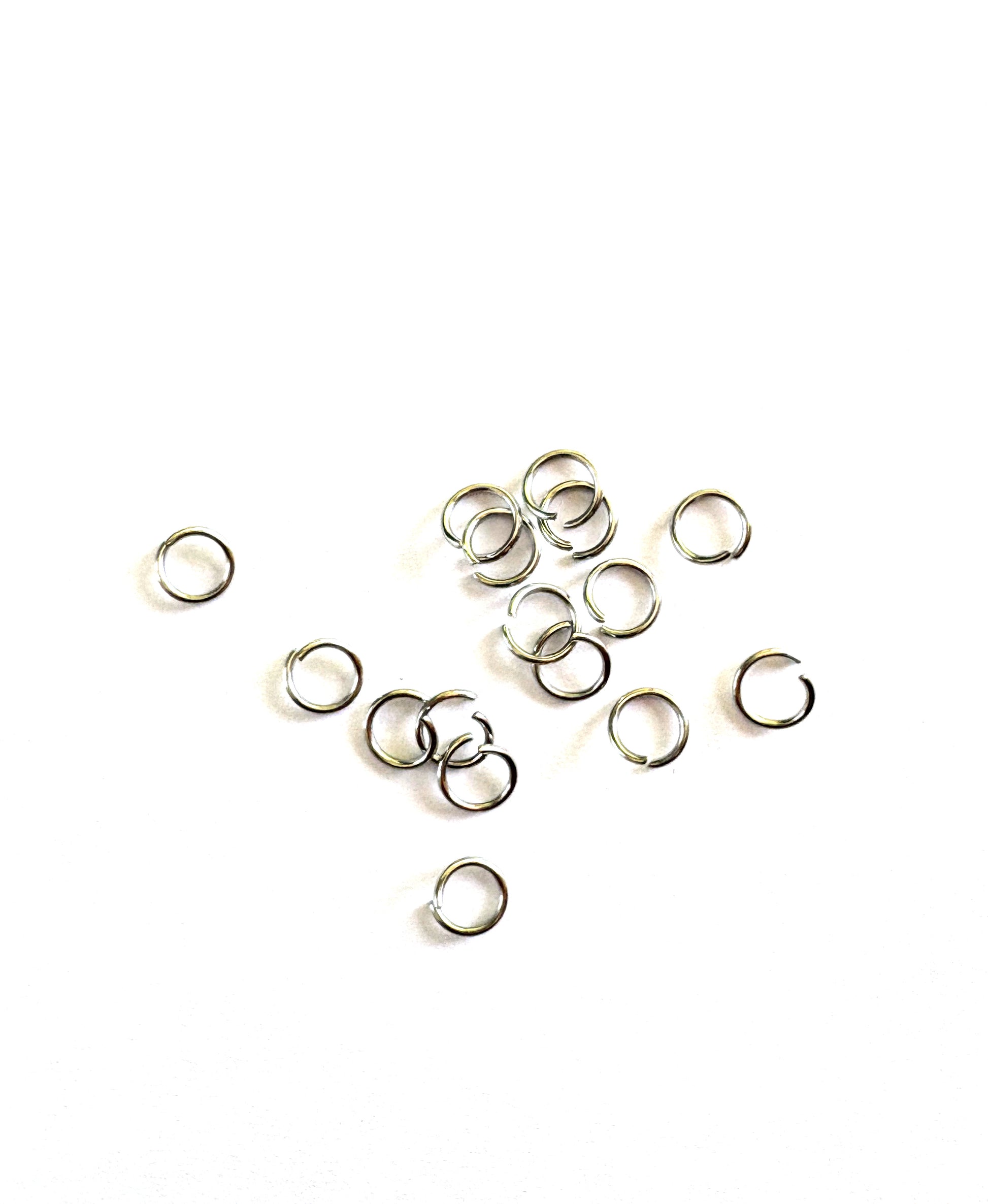 perlesetcreationbijoux - anneaux de jonction en acier inoxydable argenté de 8 mm