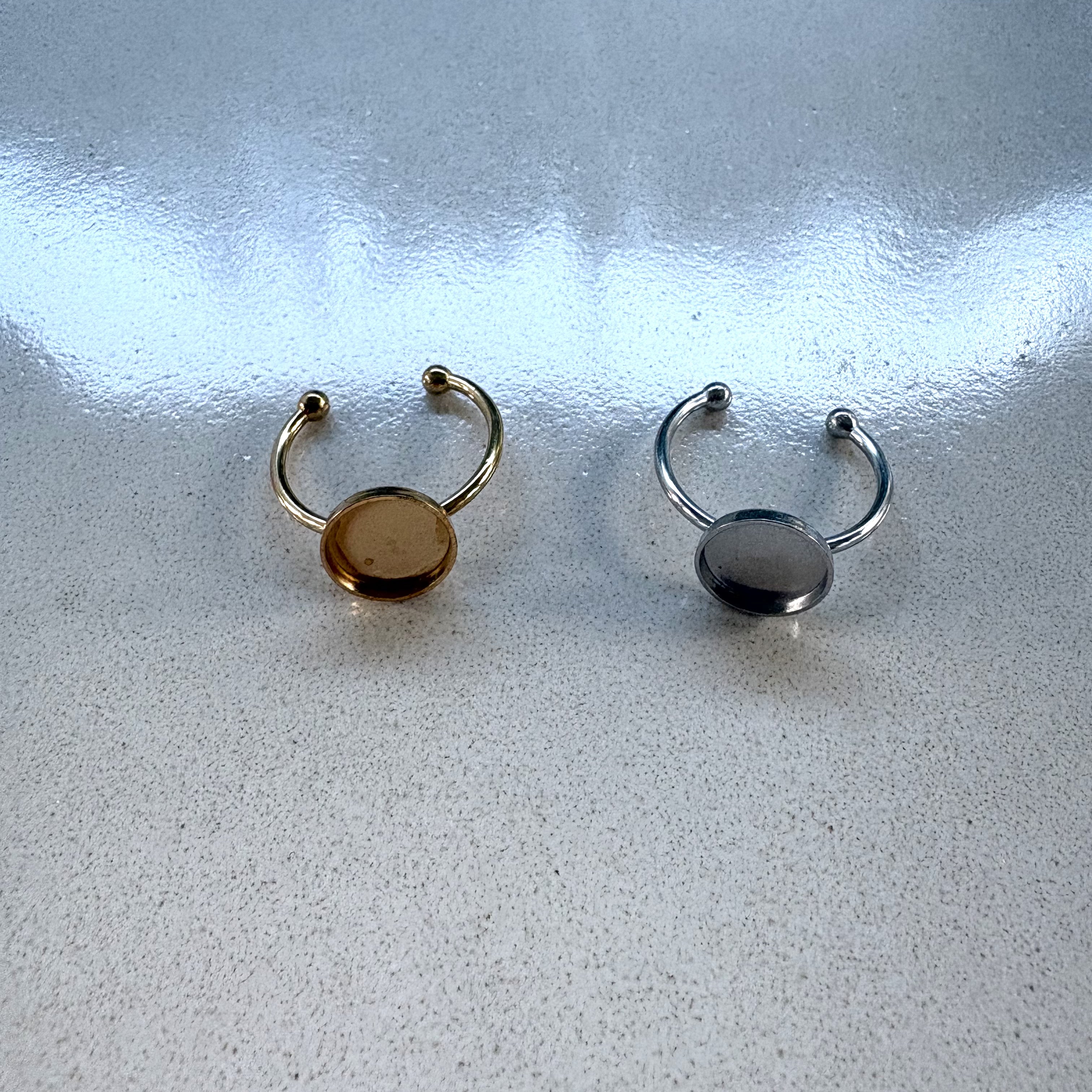 perlesetcreationbijoux - bagues pour cabochon de 10 mm en acier inoxydable doré PVD et argenté