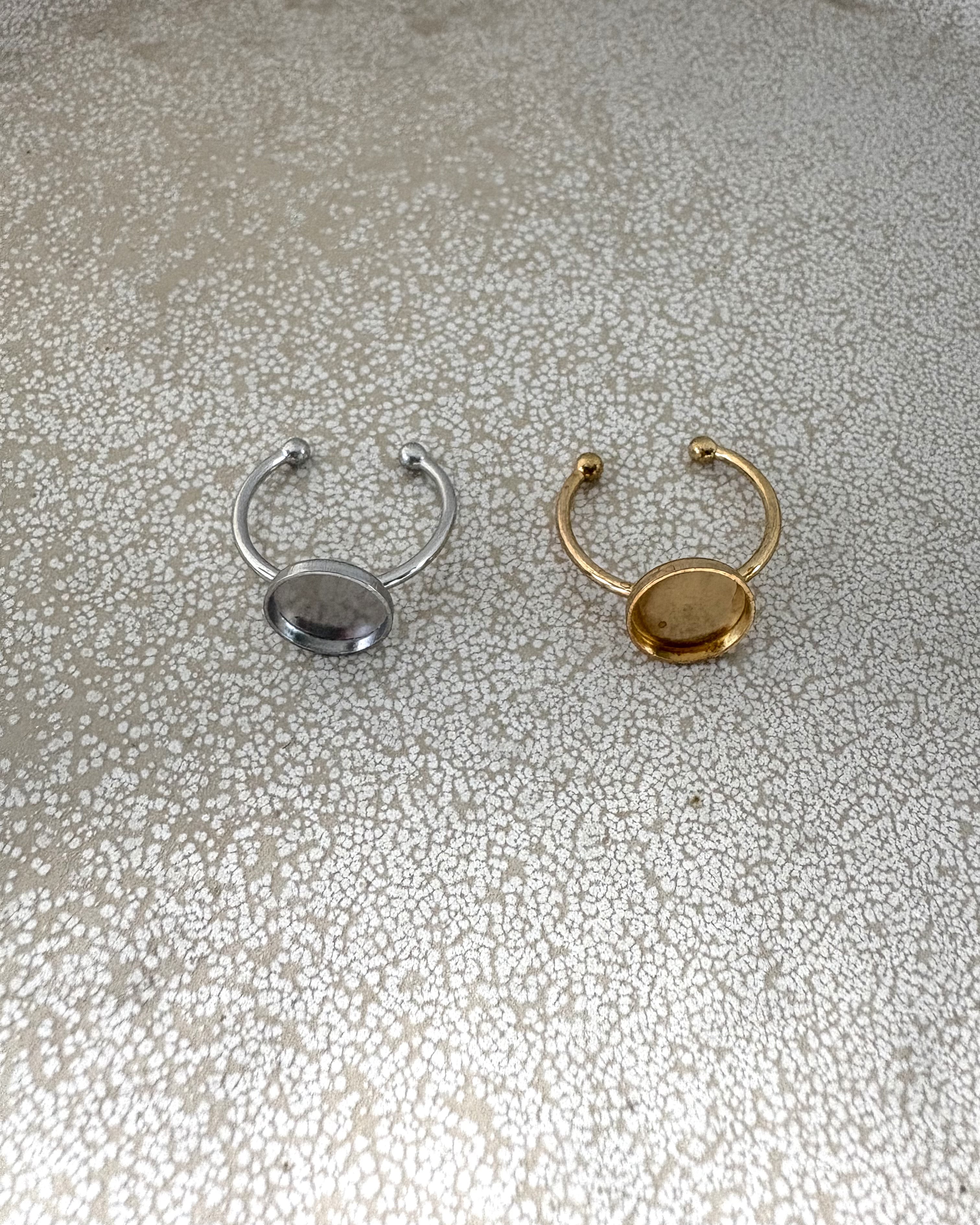 perlesetcreationbijoux - bagues pour cabochon de 10 mm en acier inoxydable doré PVD et argenté