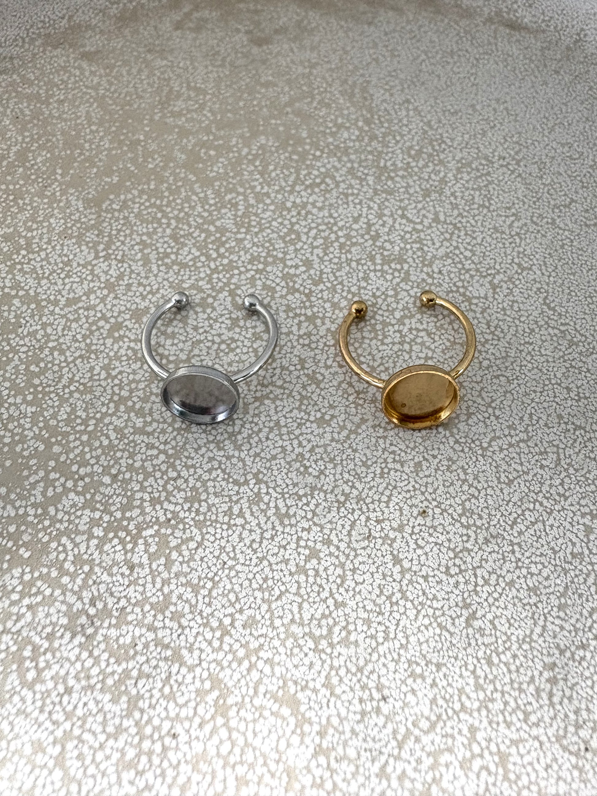 perlesetcreationbijoux - bagues pour cabochon de 10 mm en acier inoxydable doré PVD et argenté