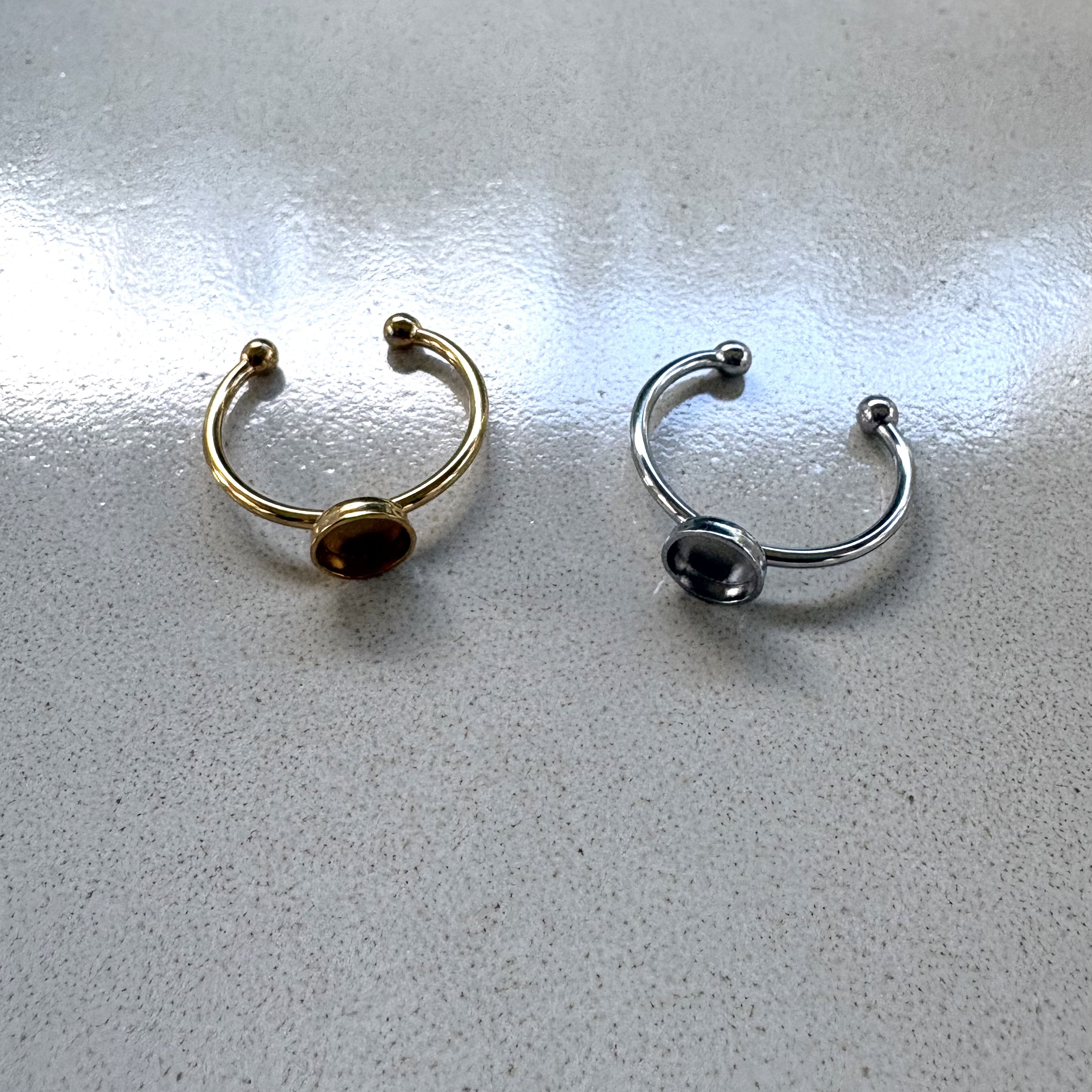 perlesetcreationbijoux - bagues pour cabochon de 6 mm en acier inoxydable doré PVD et argenté