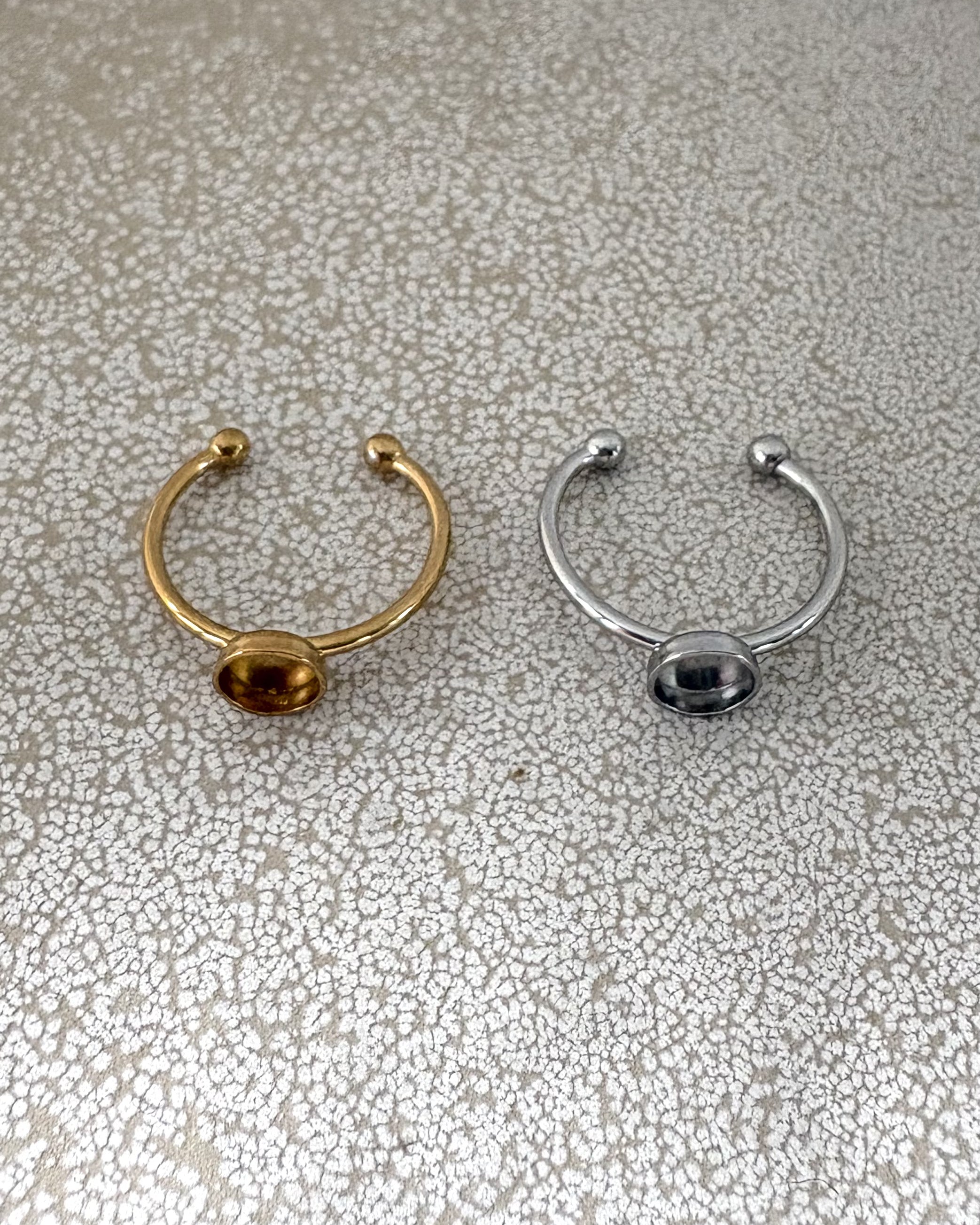 perlesetcreationbijoux - bagues pour cabochon de 6 mm en acier inoxydable doré PVD et argenté