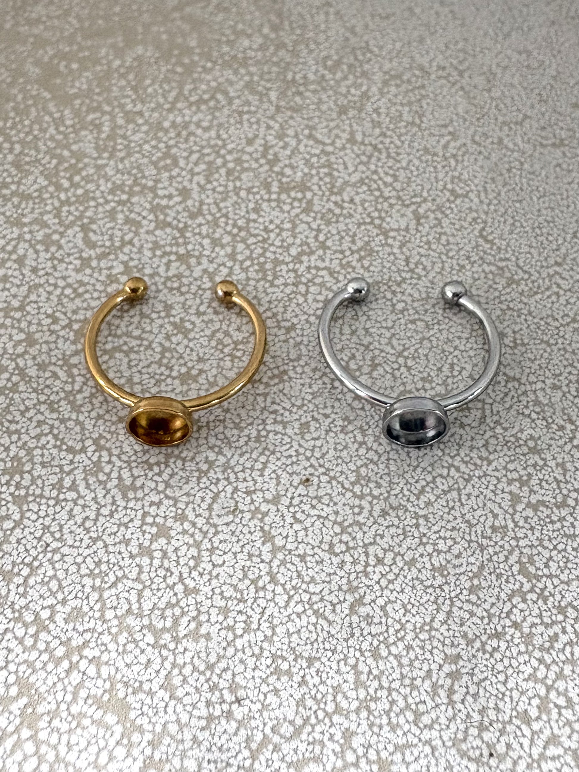 perlesetcreationbijoux - bagues pour cabochon de 6 mm en acier inoxydable doré PVD et argenté