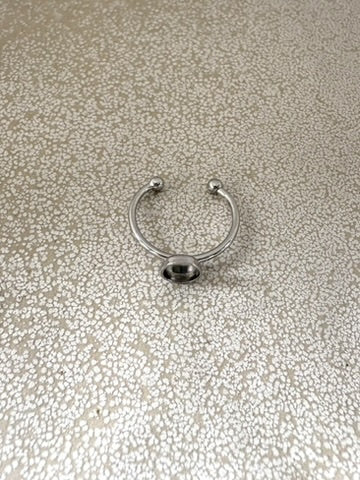 perlesetcreationbijoux - bague pour cabochon de 6 mm en acier inoxydable argenté